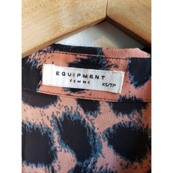 Equipment silk animal print shirt dress - Picture 3 of 7